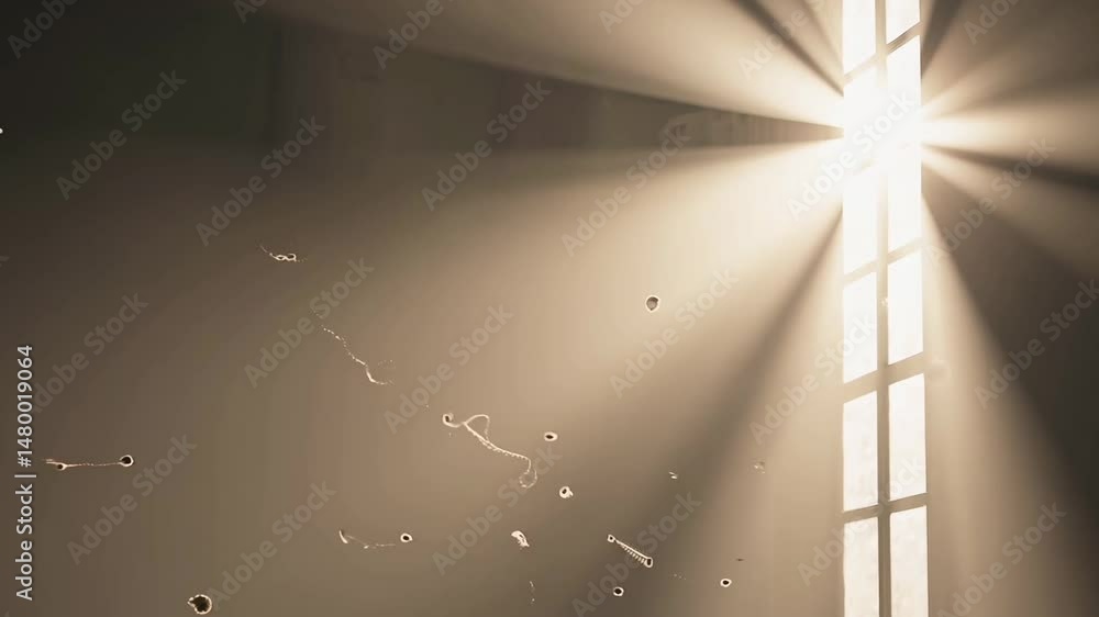 Poster Light Rays Streaming Through Open Door in Soft Focus Background