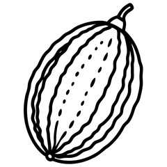 Stylized Bitter Melon Vector Illustration