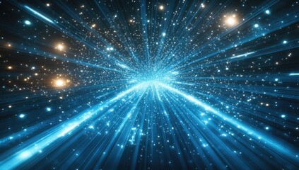 Fototapeta premium Cosmic light explosion in deep space