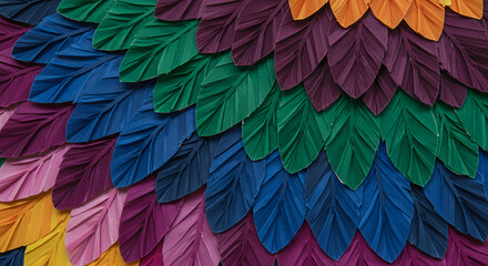 Colorful Leaf Arrangement, Abstract Pattern