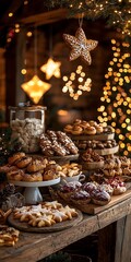 Delightful Display of Christmas Treats and Festive Baked Goods