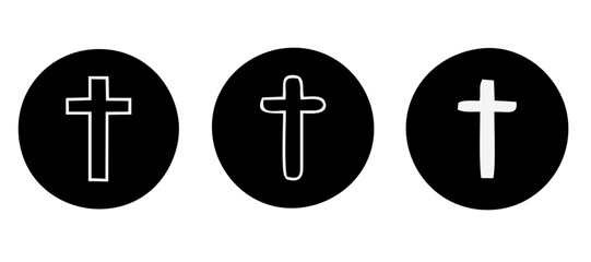 Obraz premium Christian Cross Set Vector Design on White Background