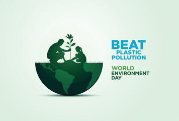 #BeatPlasticPollution, World Environment day concept 2025. 