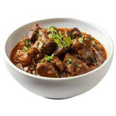Fototapeta premium Delicious mutton curry in a bowl on transparent background