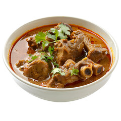 Fototapeta premium Delicious mutton curry in a bowl on transparent background