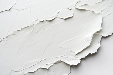 Abstract textured white surface with cracked and layered effect