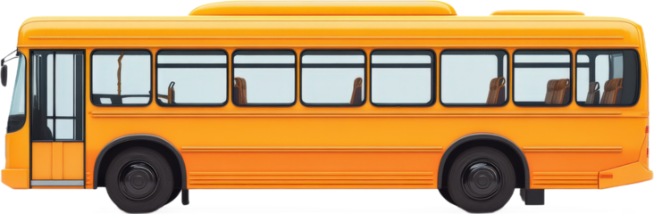 Orange School Bus Transportation Vehicle
