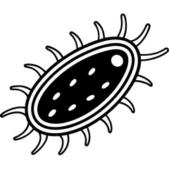 Toxoplasma gondii line art vector