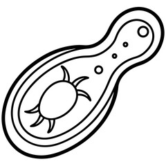 Toxoplasma gondii line art vector
