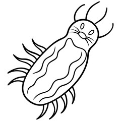Toxoplasma gondii line art vector