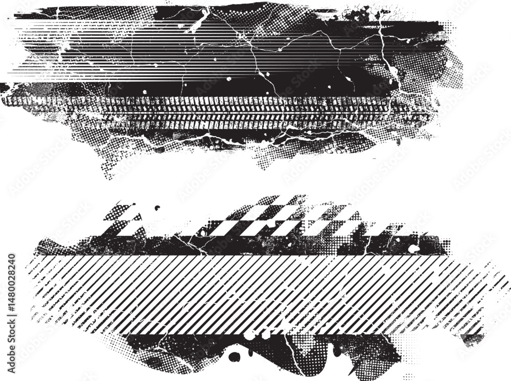 Poster Grunge textured banner with rough edges. Speckled texture. Overlay grunge texture . Simply place texture over any object to create grunge effect . Banner with scratched surface for your design. 