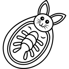 Toxoplasma gondii line art vector