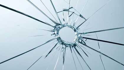 Broken Glass With Radial Cracks