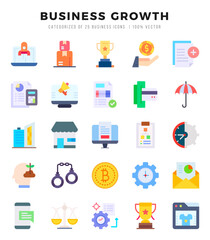 Set of Business Growth icons. Vector Illustration.