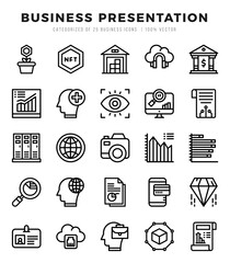 Simple Set of Business Presentation Related Vector Lineal Icons.