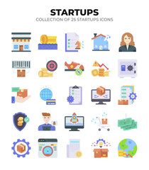 Collection of 25 Startup Icons. Business. Finance. and Marketing Visuals