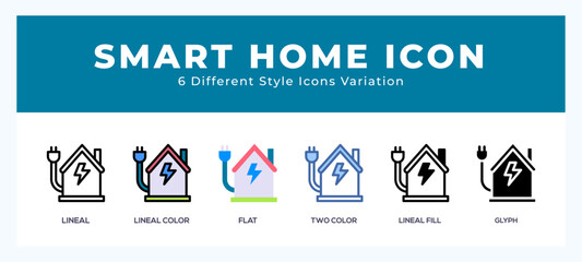Obraz premium Smart home icon vector design illustration in trendy style