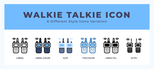 Walkie talkie icon symbol. logo illustration with different styles