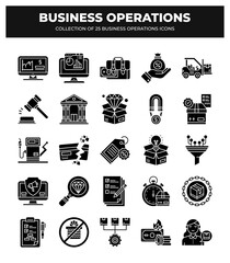 Collection of 25 Business Operations Icons: Streamline Your Workflow