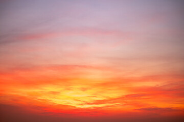 Beautiful , luxury soft gradient orange gold clouds and sunlight on the blue sky perfect for the background, take in evening,Twilight, Large size, high definition landscape photo