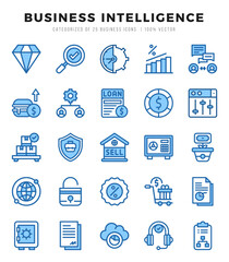 icons set. Business Intelligence for web. app. vector illustration.