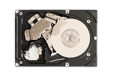 opened 3.5 inch SAS hard drive