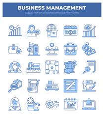 Collection of 25 Business Management Icons. A Visual Guide to Business Strategy