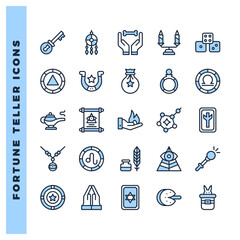 25 Fortune Teller Two Color icon pack. vector illustration.