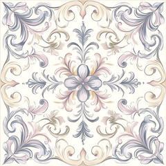 Fototapeta premium Seamless floral tile patterns combining cultural, modern