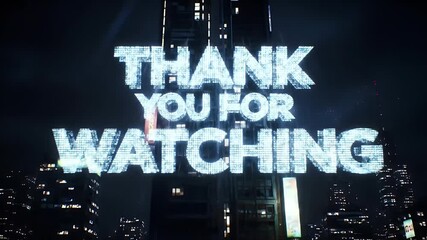 Animated of Thank you for watching text. This Animation is suitable for presentation video outros and social media video outros.