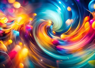 Obraz premium Abstract Bokeh Dance: Shimmering Light Forms in Motion