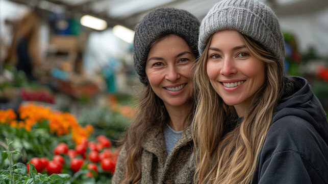 Multi-generational female farmers sharing sustainable farming tips in community seed exchange event