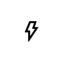 Obraz premium Simple black lightning bolt icon on transparent background, symbolizing energy or electricity. minimalist design is often used in digital interfaces or graphic design projects