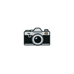 Vintage camera illustration with classic design, featuring lens and viewfinder, evokes nostalgia and creativity. simple, retro style is perfect for photography enthusiasts