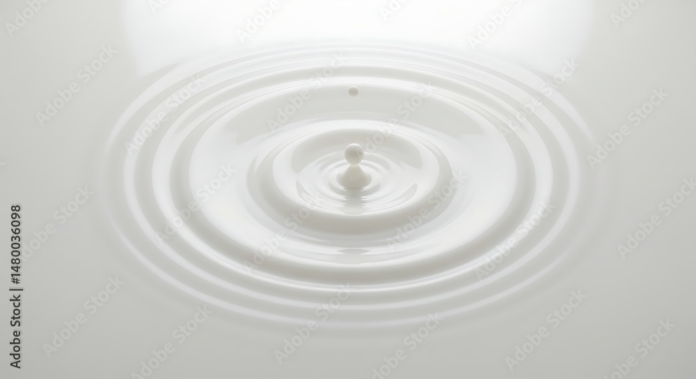 Poster mesmerizing fluid motion: capturing the elegance of a drop creating ripples of purity