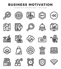 Set of simple Lineal Business Motivation Icons. Lineal art icons pack.
