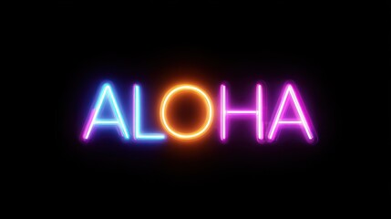 Vibrant Neon Aloha Sign: A Tropical Greeting