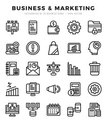 Business & Marketing elements. Lineal web icon set. Simple vector illustration.
