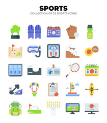 Collection of 25 Sports Icons. A Vibrant Guide to Summer and Winter Sports