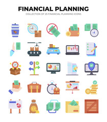 Financial Planning Icons. A Collection of 25 Essential Icons for Business