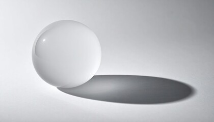 White Sphere With Shadow On Light Gray Background