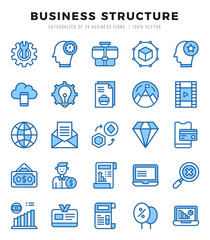 Set of Business Structure icons in Two Color style. Two Color Icons symbol collection.