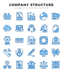 Company Structure Two Color icons. Vector Two Color illustration.