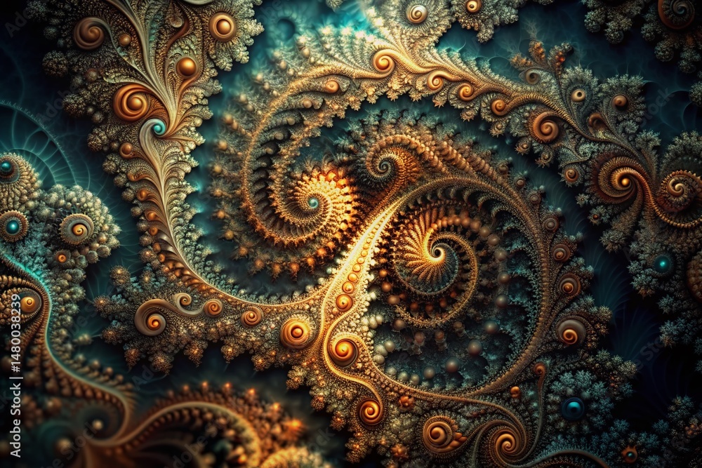 Poster abstract fractal background: low-light 3d computer generated texture