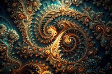 Abstract Fractal Background: Low-Light 3D Computer Generated Texture