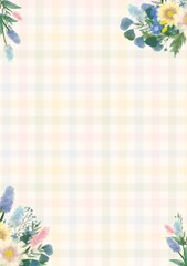 background with flowers blank card greeting illustration