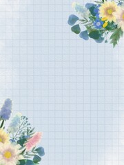 frame with flowers blank greeting celebration card illustration 