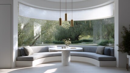 Floating Breakfast Nook by Bay Window