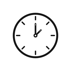 Clock icon color editable on white background template