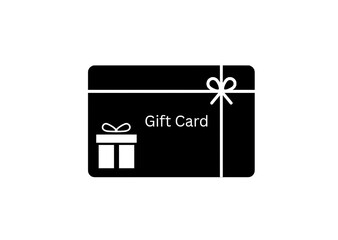 Gift Card Icon – Black and White Vector Voucher Design